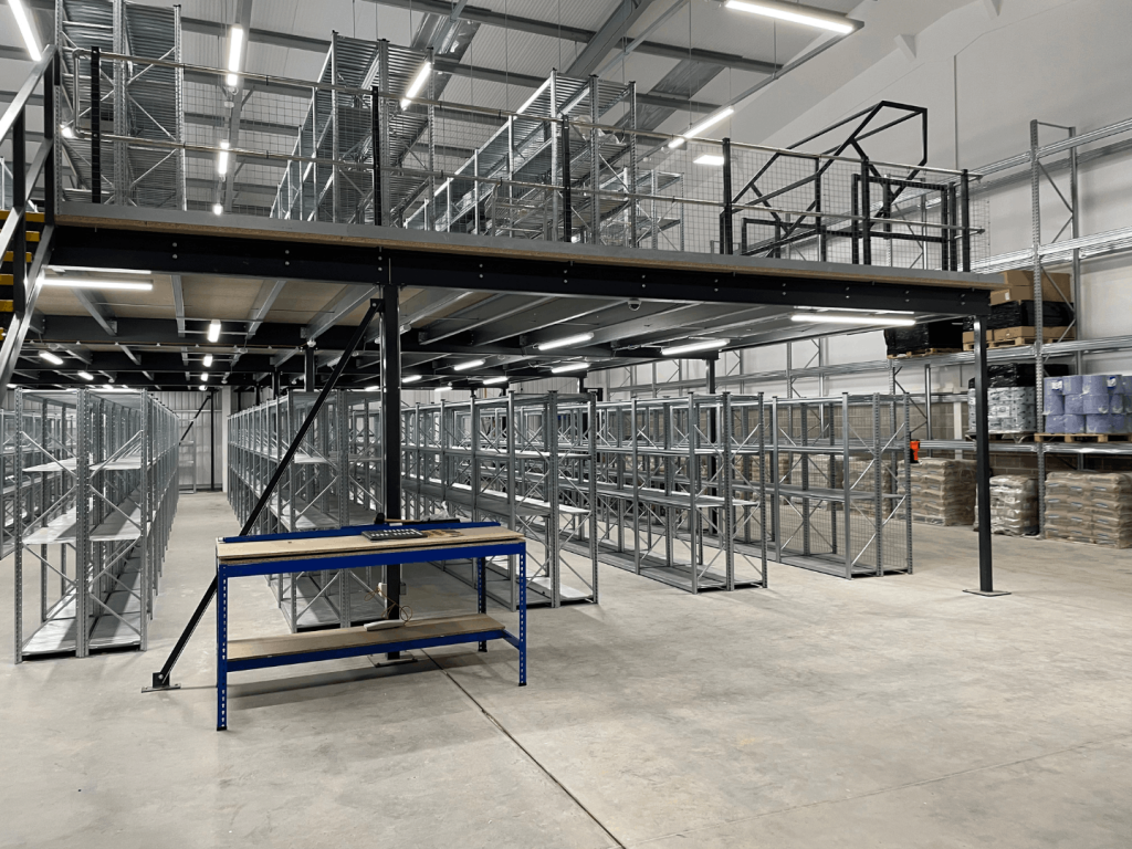 Mezzanine floor and Unirack shelving installed at Cromwell Tools Bristol Hub warehouse